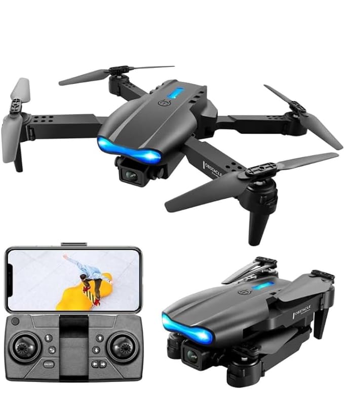 طائرة E88 Pro القابلة للطي بدون طيار مزودة بكاميرا مزدوجة بدقة 4K وواي فاي FPV