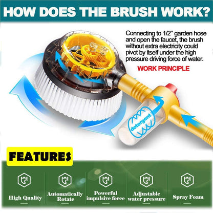 Auto Rotate 360° Car Wash Mop | Soft Microfiber & Soap Dispenser | Extendable Handle Car Cleaning Brush