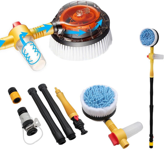 Auto Rotate 360° Car Wash Mop | Soft Microfiber & Soap Dispenser | Extendable Handle Car Cleaning Brush