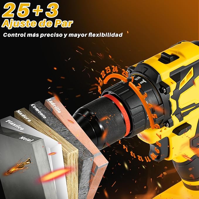 Cordless Drill Machine Kit 29PCS | Rechargeable |21V  Dual Battery