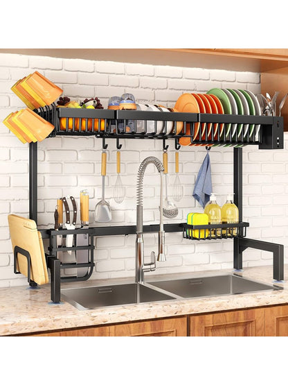Sink Dish Drying Rack Stainless Steel Kitchen Cutlery Holder (Imported Quality)