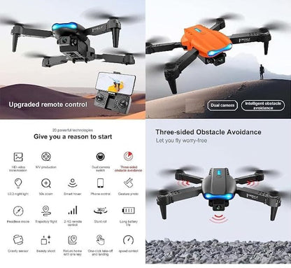 طائرة E88 Pro القابلة للطي بدون طيار مزودة بكاميرا مزدوجة بدقة 4K وواي فاي FPV