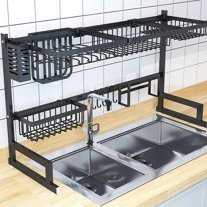 Sink Dish Drying Rack Stainless Steel Kitchen Cutlery Holder (Imported Quality)
